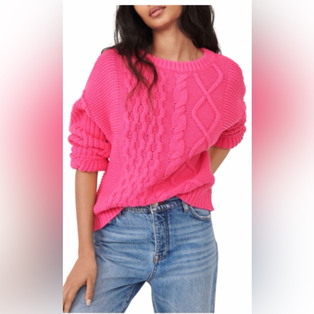 Free people Dream cable crew sweater